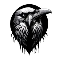 raven wisdom courage symbols tattoo design idea