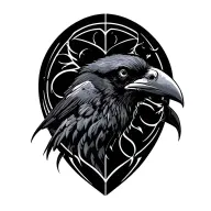 raven wisdom courage symbols tattoo design idea