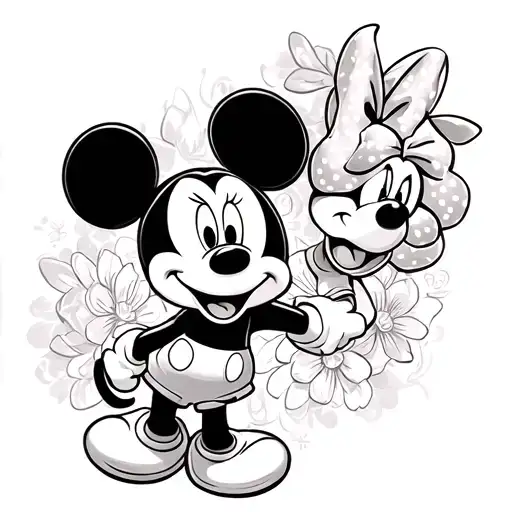 Minni Mouse, Micky, Mouse, L, T tattoo design idea