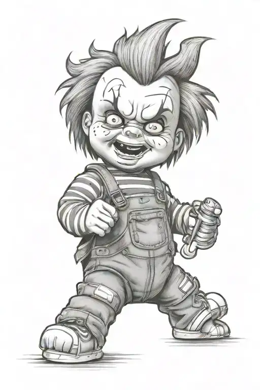 chucky teddy bear tattoo design idea