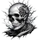 bio mechanical electricity tattoo design idea