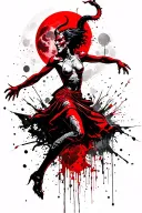 devil dancing in pale moonlight tattoo design idea