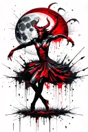 devil dancing in pale moonlight tattoo design idea
