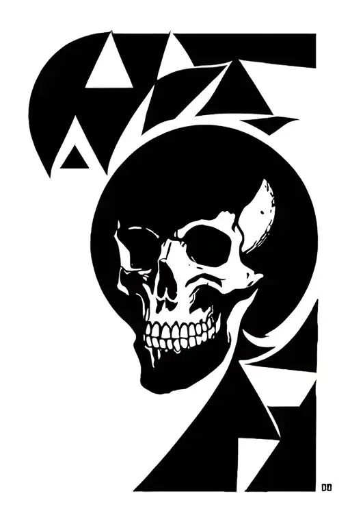 Abstract Grateful Dead stealie logo. *Just* a circle for the skull with triangles beneath it representing the jaw tattoo design idea