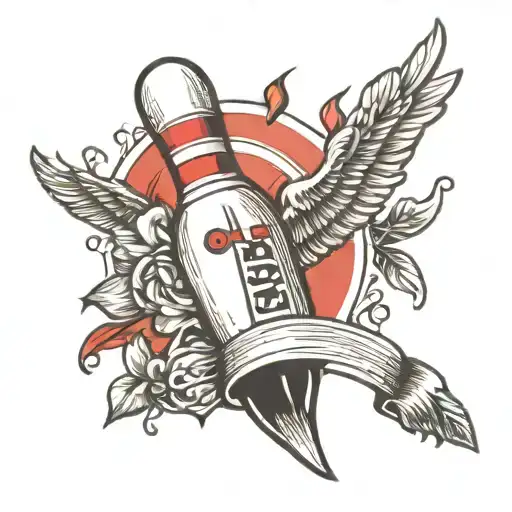 bowling pin tattoo design idea