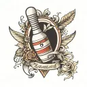 bowling pin tattoo design idea