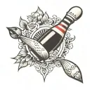 bowling pin tattoo design idea