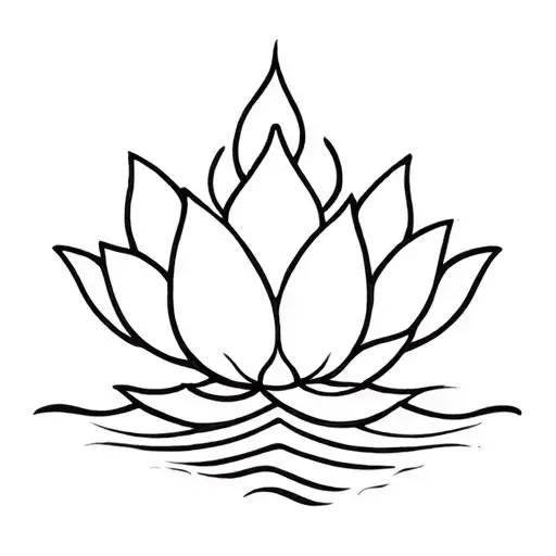 A lotus of fire and water tattoo design idea
