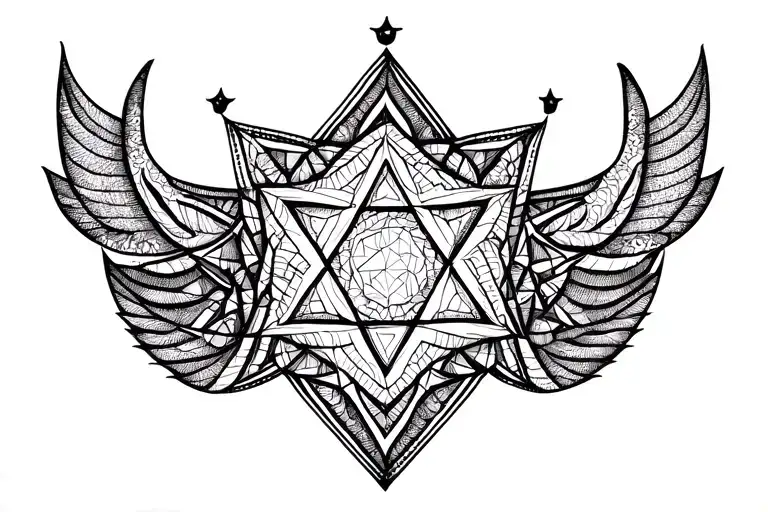 king david geometric mandala design tattoo design idea