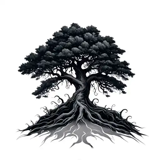 Tree dna at the bottom  tattoo design idea