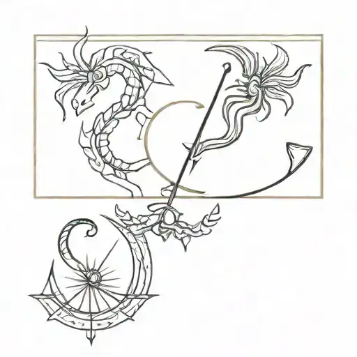 scorpio and libra tattoo design idea