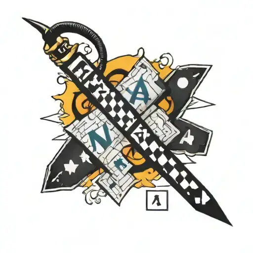 The name nana and crossword puzzle tattoo design idea