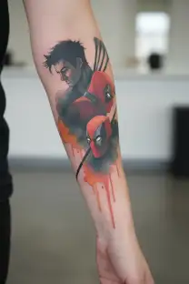 deadpool and wolverine tattoo design idea
