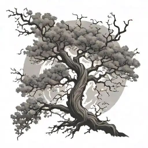 The focal point is a poisoned tree, with twisted, gnarled branches reaching up your arm, symbolizing both life and dange tattoo design idea