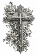 cross with jesus on it and the verse John 13:7 under it tattoo design idea