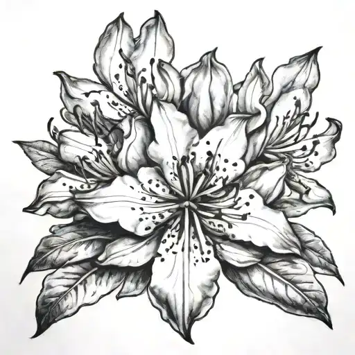 rhododendron tattoo design idea