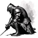 Kneeling Knight tattoo design idea