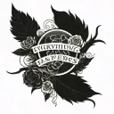 everything happens for reason BROKENHART  tattoo design idea