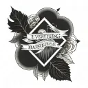 everything happens for reason BROKENHART  tattoo design idea