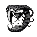 snake tooth hourglass tattoo design idea