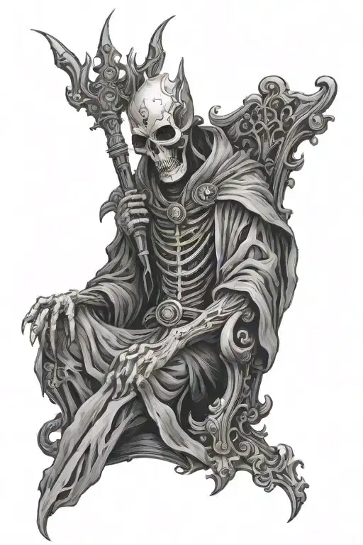 the lich with the disturbing look tattoo design idea