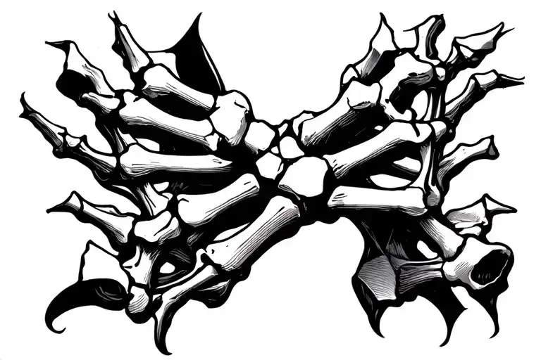 broken bones tattoo design idea