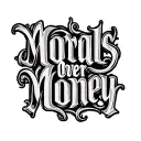 "Morals Over Money" fancy calligraphy PRB cursive writing tattoo design idea