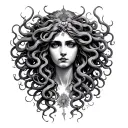 Hectate Persephone Medusa face tattoo design idea