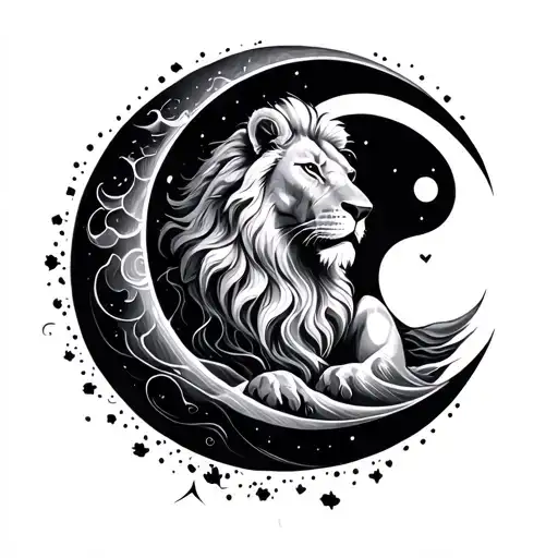 You can make a sketch of a half -moon or growing, in infinity, waves, lion, circle tattoo design idea