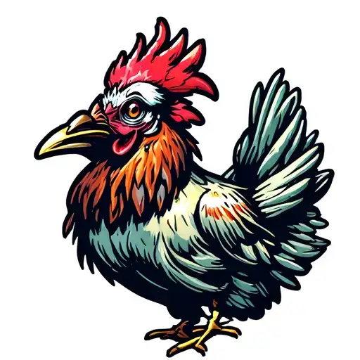 dark humor themed chicken wings tattoo design idea