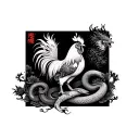 Chinese Rooster, dragon, and snake tattoo tattoo design idea
