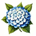 traditional patchwork hydrangea flower in picture frame tattoo design idea