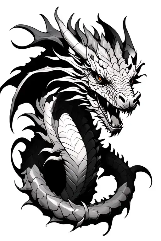 Dragon crawling out arm tattoo design idea