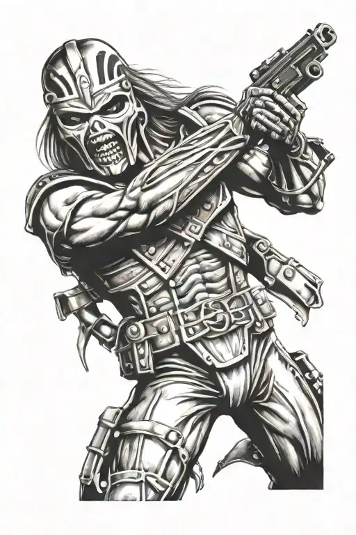 eddie from iron maiden the trooper image tattoo design idea