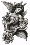 Angel Holding A Heart tattoo design idea