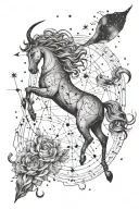Sagittarius constellation, Capricorn constellation, aires constellation tattoo design idea