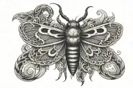 death head moth with Medusa snakes tattoo design idea