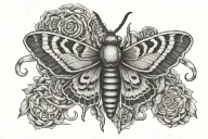 death head moth with Medusa snakes tattoo design idea