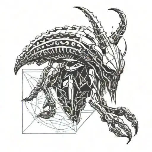 Xenomorph Queen, shows the middle finger tattoo design idea
