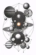 Solar system planets tattoo design idea