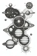 Solar system planets tattoo design idea