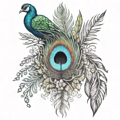 Feathers, Chakra, Peacock tattoo design idea