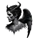 Devil And Angel Neck tattoo design idea