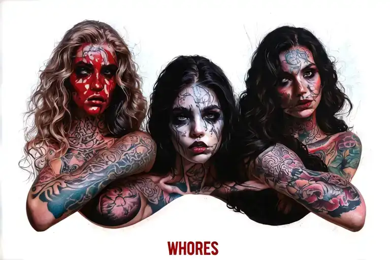 whores tattoo design idea