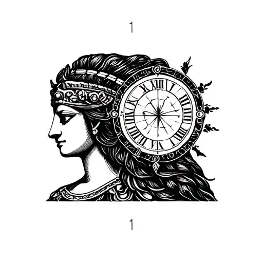 astrological symbol of goddess Hera with Roman numerals 11/05/25 tattoo design idea