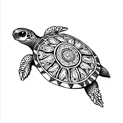 mandala turtle tattoo design idea