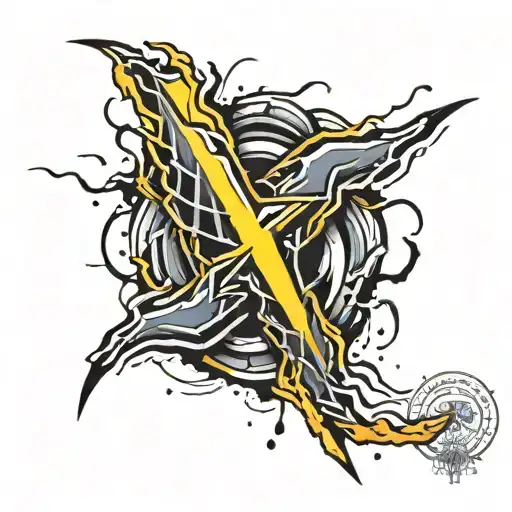 thunder lightning bolts tattoo design idea
