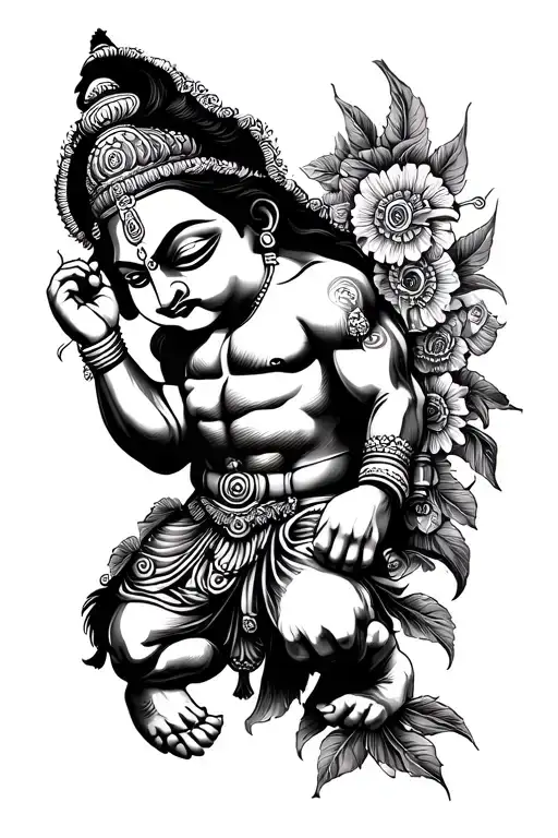 I am a very humble men and respect everyone and big follower of Hanuman god, peace positivity tattoo design idea