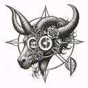 Capricorn, strength, happiness, peace sign tattoo design idea
