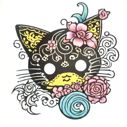 kuromi hello kitty tattoo design idea
